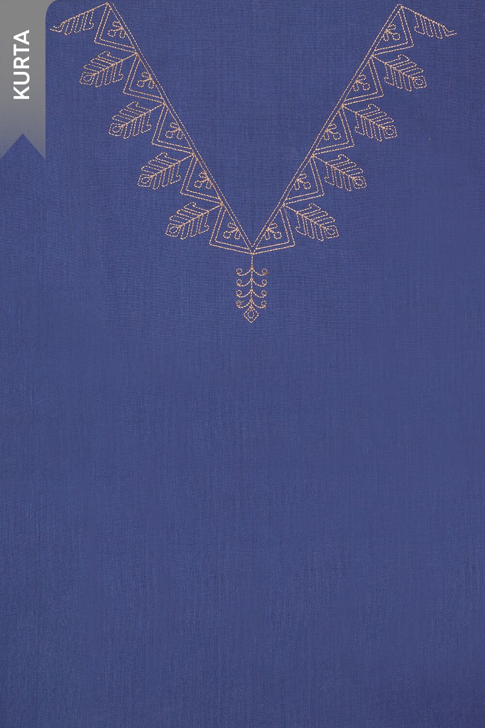 Dark Blue Pure Cotton Embroidered Unstitched Suit Set image number null