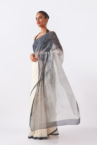 Grey Pure Silk Cotton Digital Printed Saree thumbnail image number null