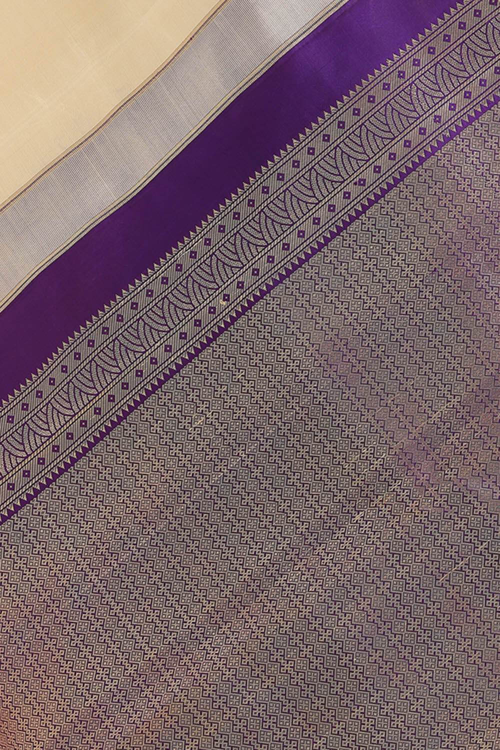 Beige Pure Silk Kanjivaram Saree image number null