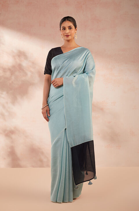 Light Green Bengal Pure Silk Cotton Kantha Embroidered Saree