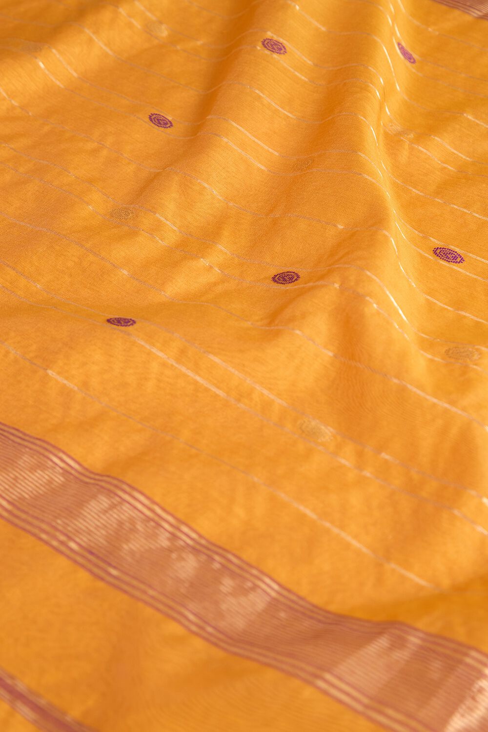 Orange Woven Pure Silk Cotton Chanderi Saree image number null