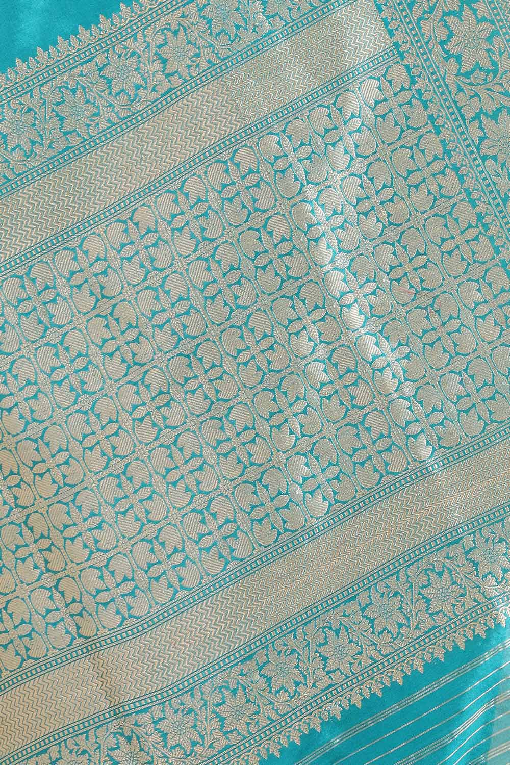 Blue Pure Silk Banarasi Saree image number null