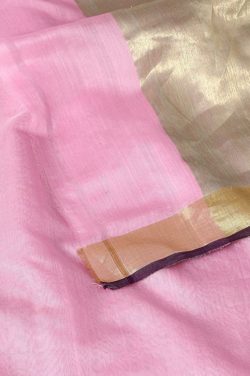 Pink Pure Silk Cotton Chanderi Saree image number null