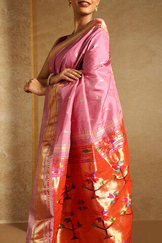Pink Pure Silk Paithani Saree thumbnail image number null