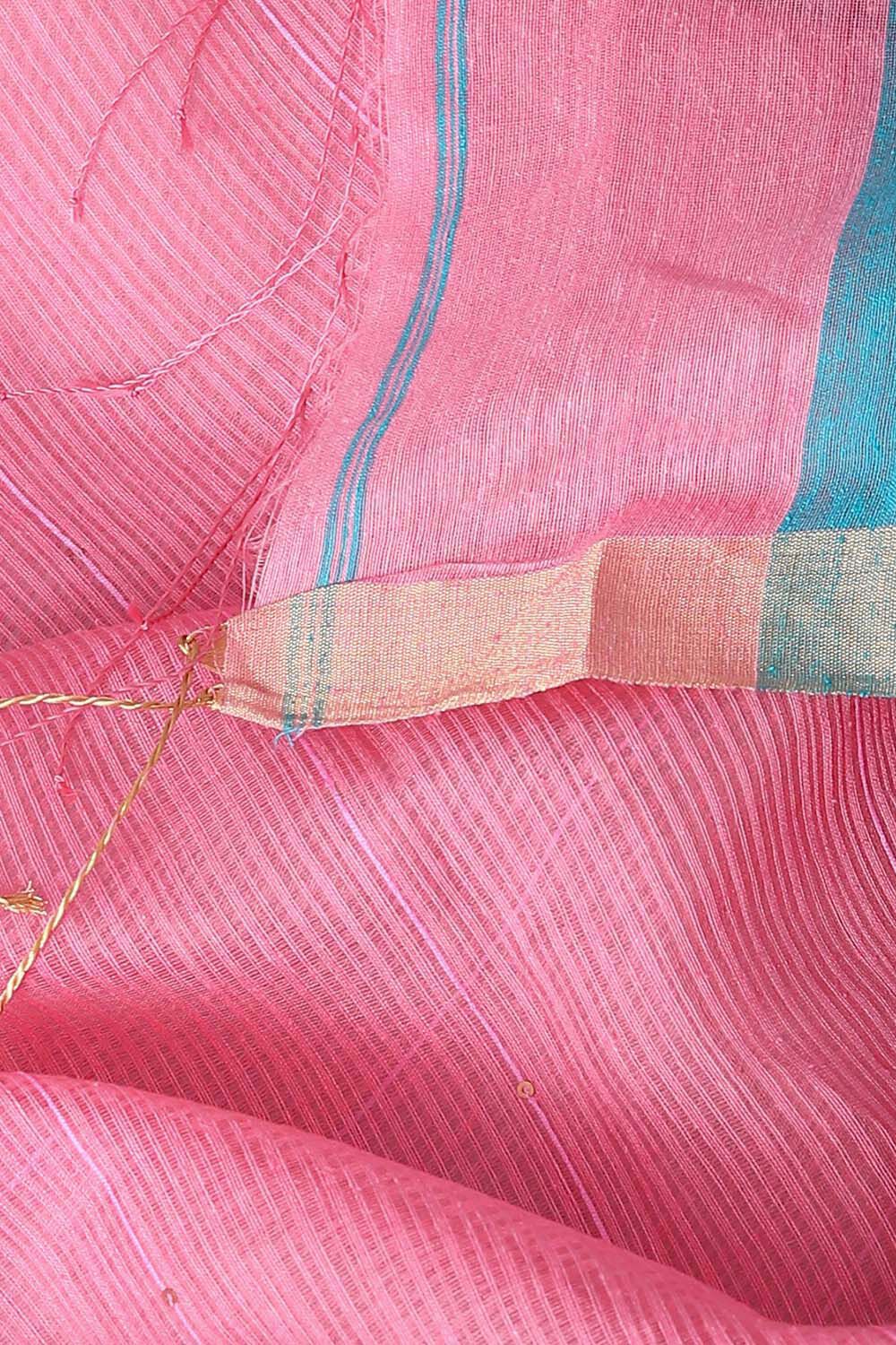 Pink Pure Silk Bengal Saree image number null