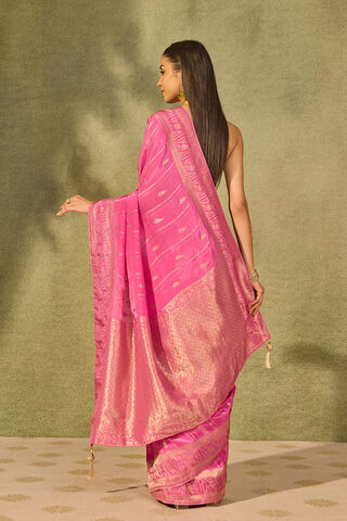 Pink Woven Pure Viscose Saree thumbnail image number null
