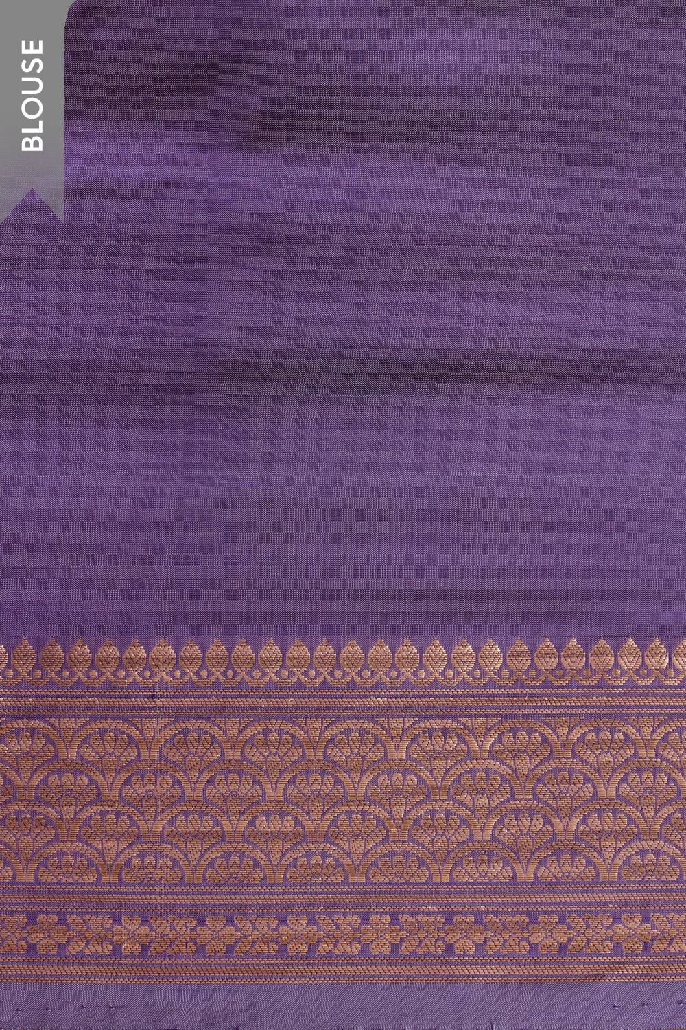 Violet Silk Viscose Kadwa Banarasi Saree image number null
