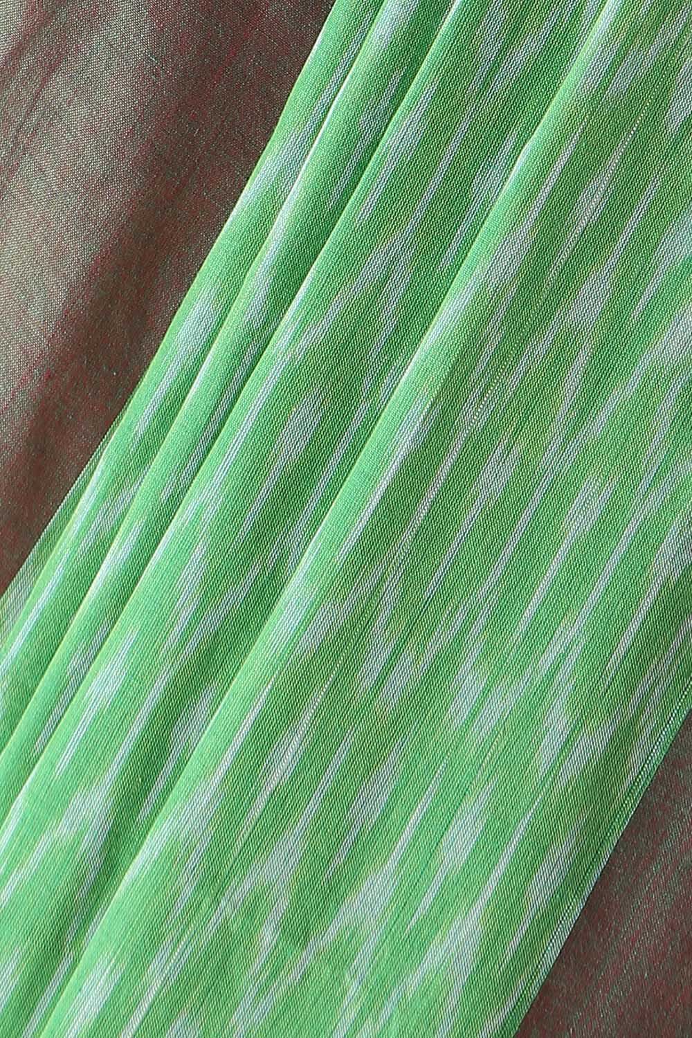 Light Pure Green Cotton Pochampalli Ikat image number null