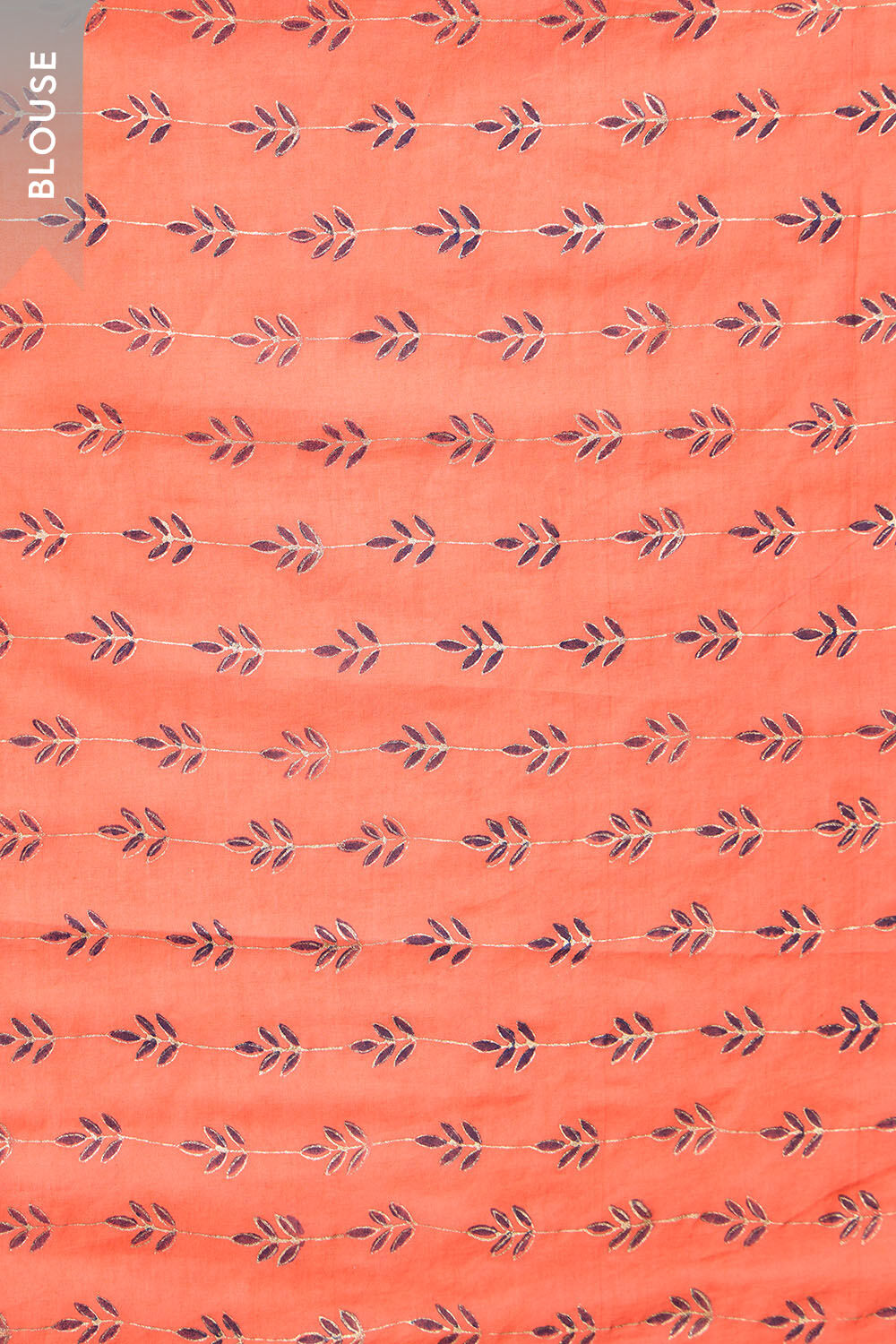 Orange Pure Cotton Mulmul Block Printed Bengal Saree image number null