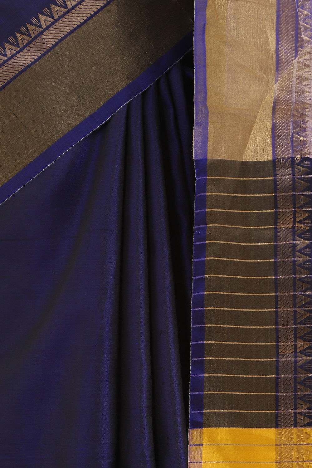 Dark Blue Pure Silk Woven Saree image number null