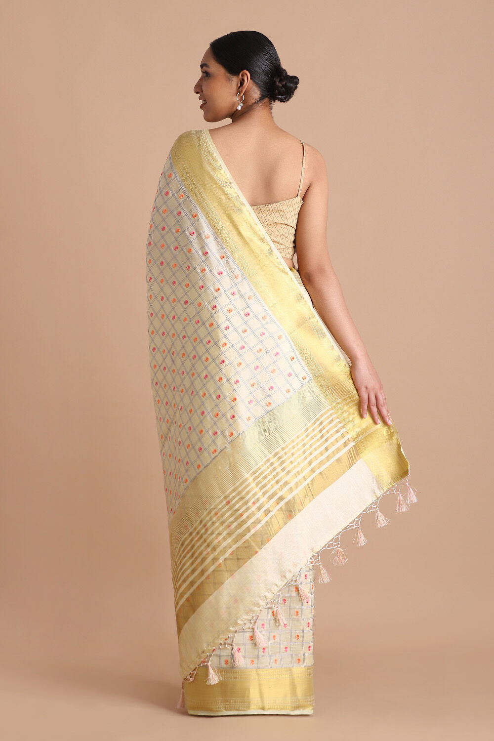 White Pure Embroidered Saree image number null