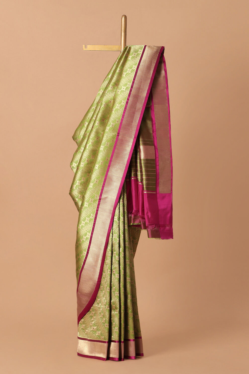 Green Pure Silk Banarasi Brocade Saree image number null