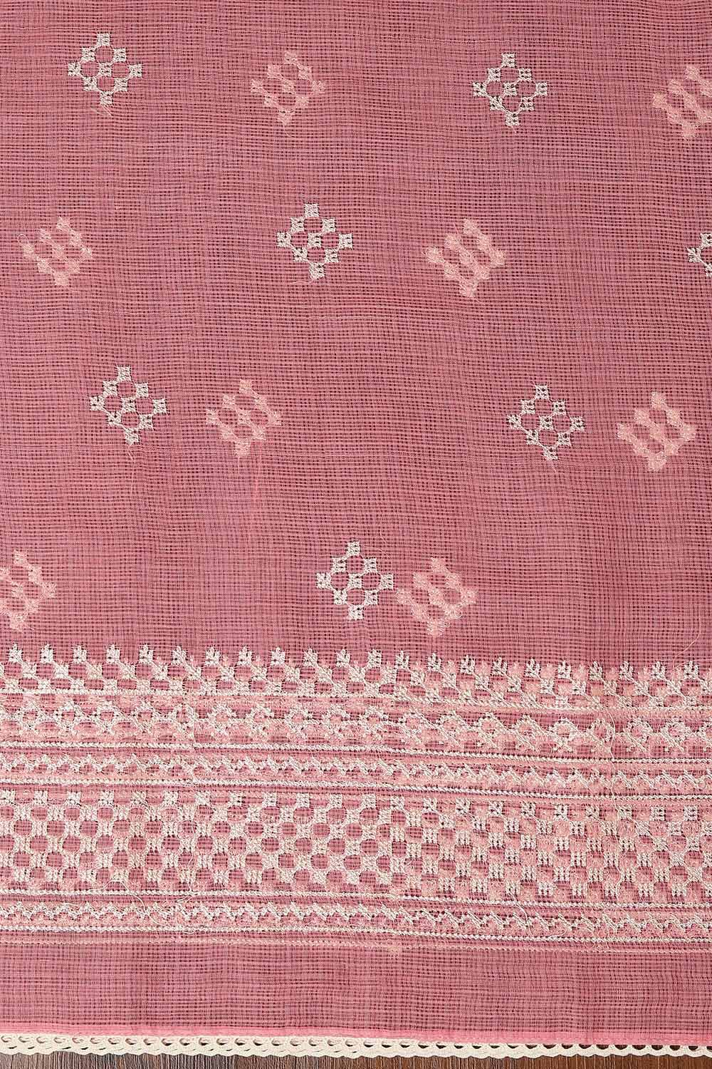 Light Pink and White Silk Cotton Printed Unstitched Suit Set image number null