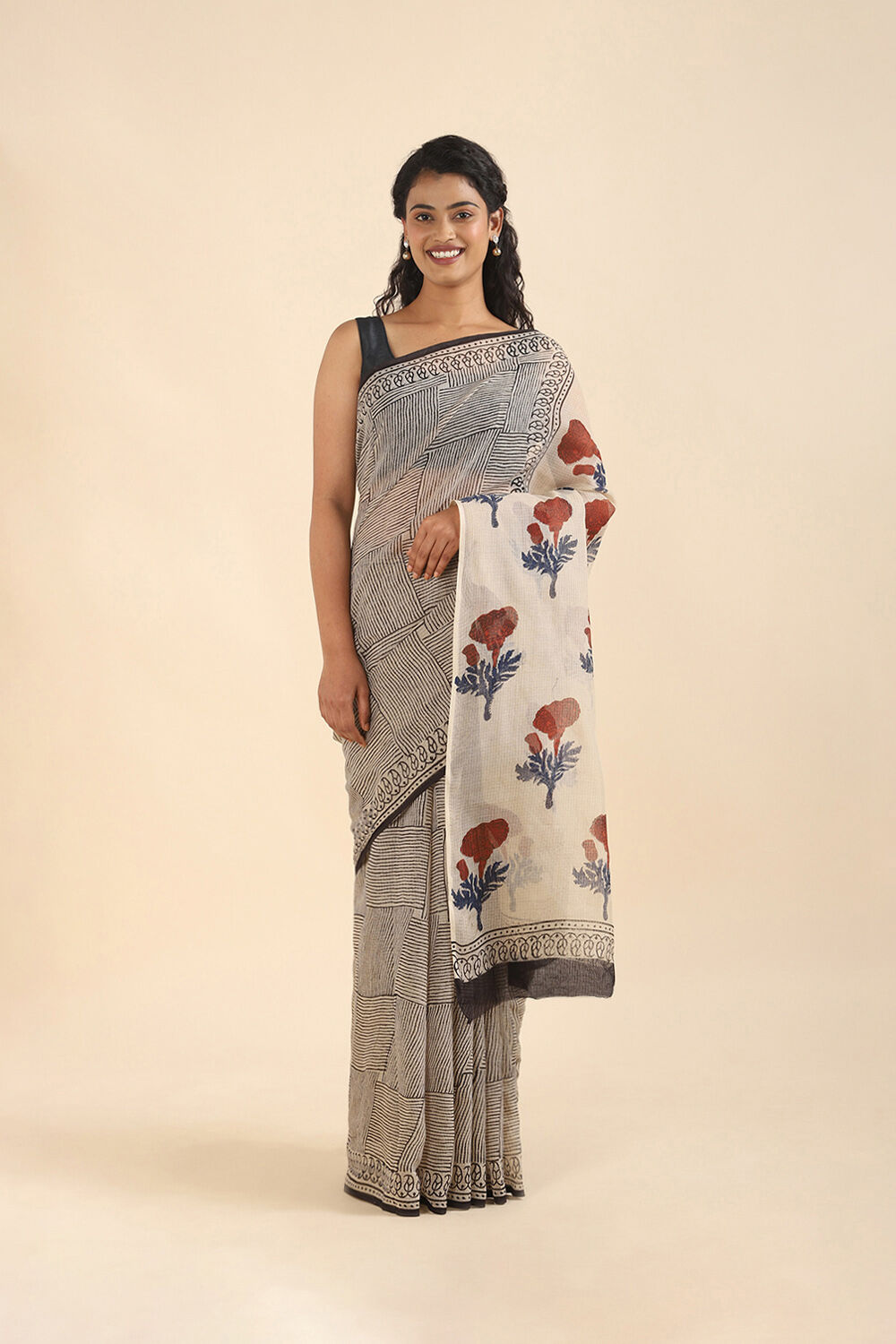 Off Pure White Kota Bagru Printed image number null