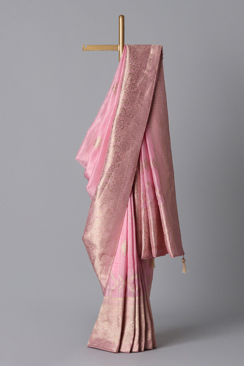 Light Pink Luxe Woven Saree image number null