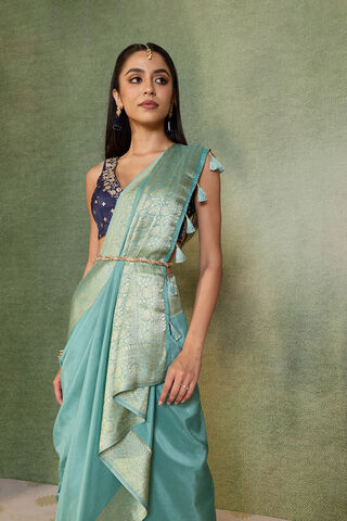 Light Blue Woven Design Pure Viscose Saree image number