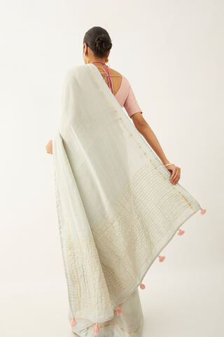 Grey Pure Silk Crepe Woven Saree thumbnail image number null