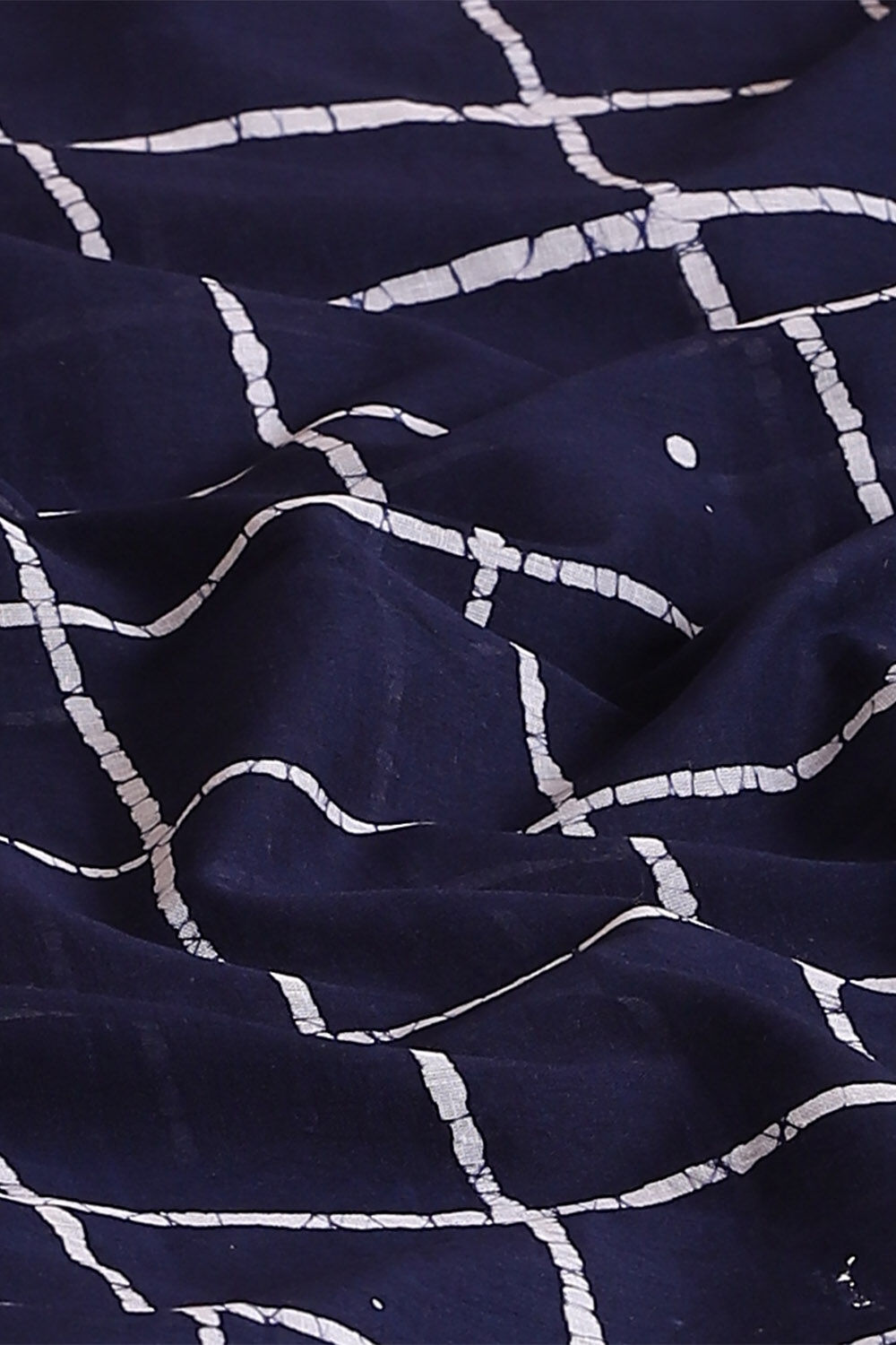 Dark Pure Blue Cotton Batik Saree image number null