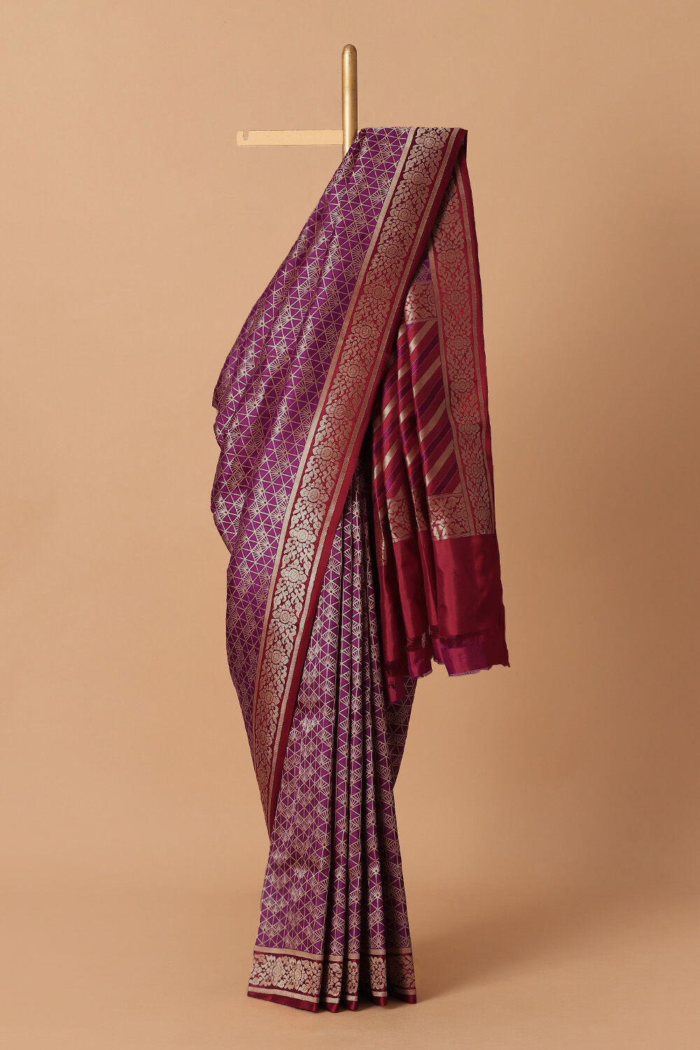 Violet Pure Silk Banarasi Brocade Saree image number null