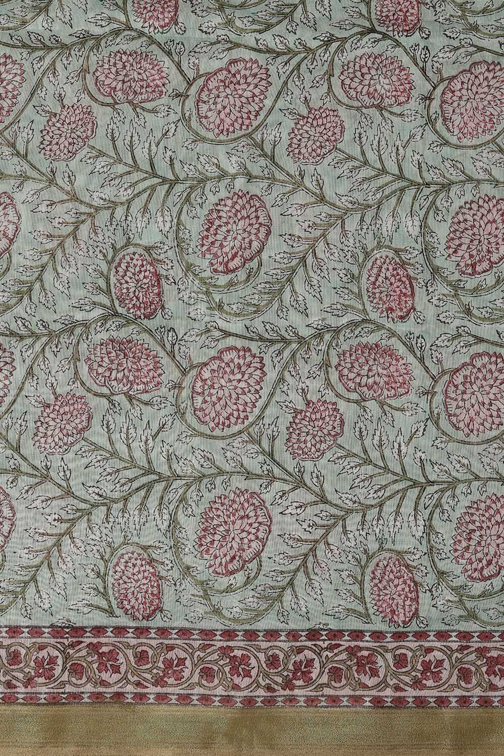 Light Green Silk Cotton Embroidered Unstitched Suit Set image number null