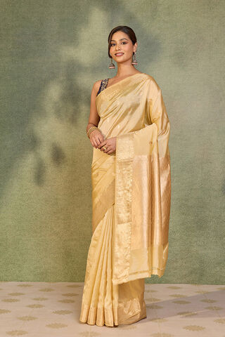 Beige Silk Viscose Kadwa Banarasi Saree thumbnail image number null