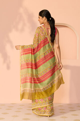 Green Rajasthan Pure Silk Cotton Printed Sanganeri Saree thumbnail image number null