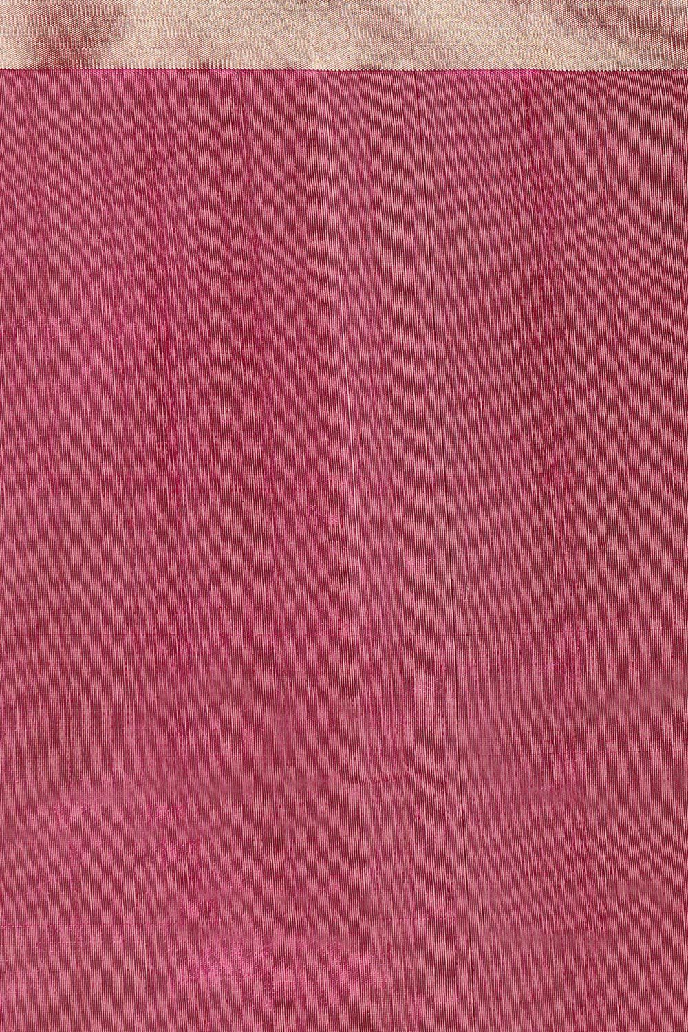 Dark Pink Pure Silk Chanderi Saree image number null