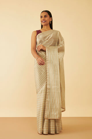 Beige Woven Tissue Viscose Saree thumbnail image number null