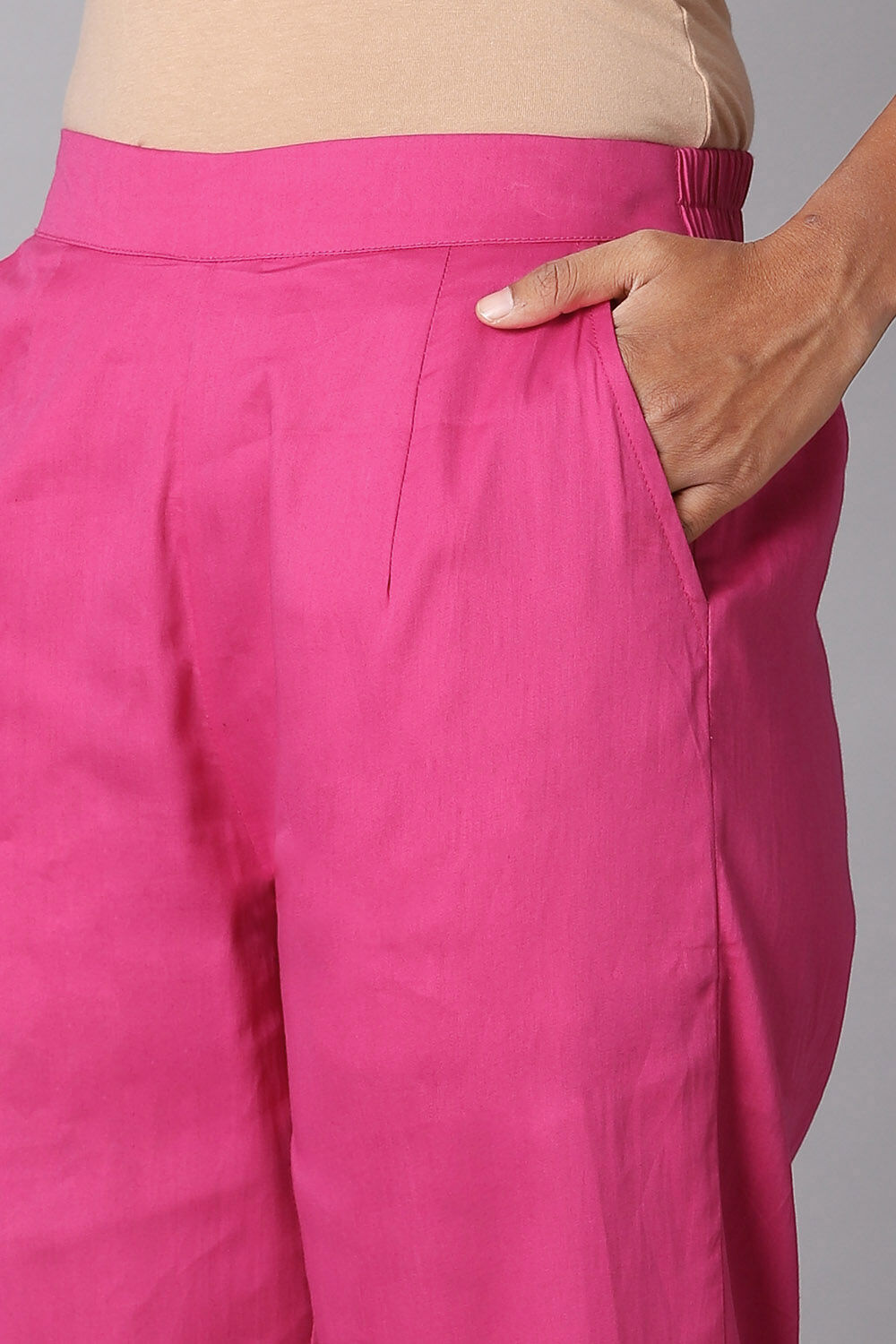 Pink Viscose Applique Kurta Set image number null