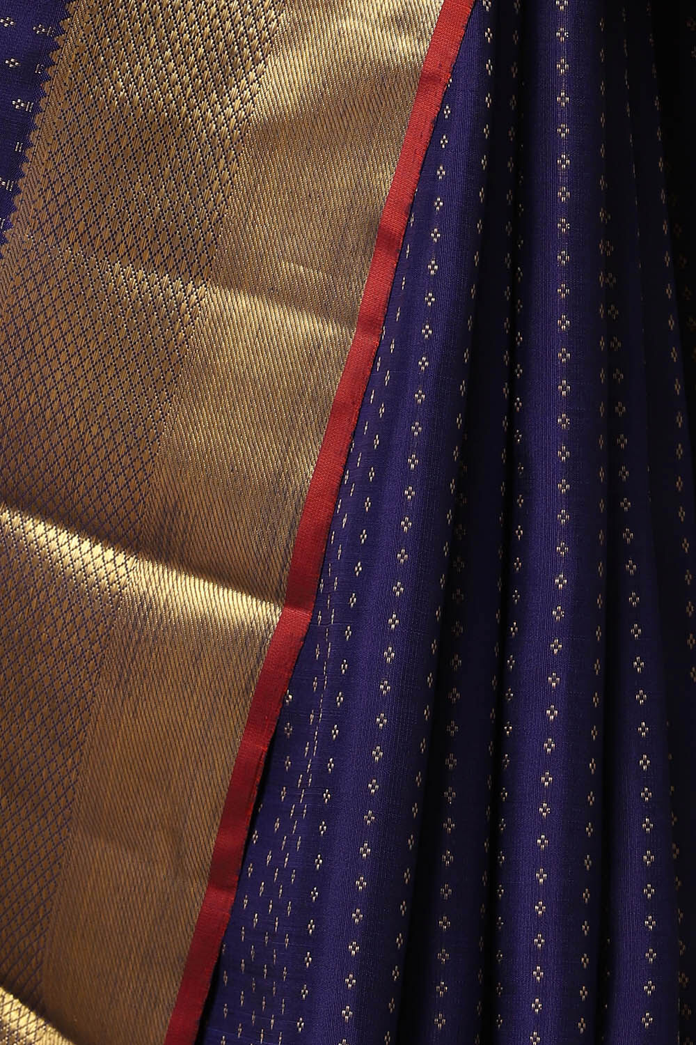 Dark Blue Pure Silk Kanjivaram Saree image number null