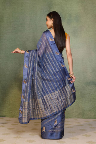 Blue Pure Viscose Embroidered Saree thumbnail image number null