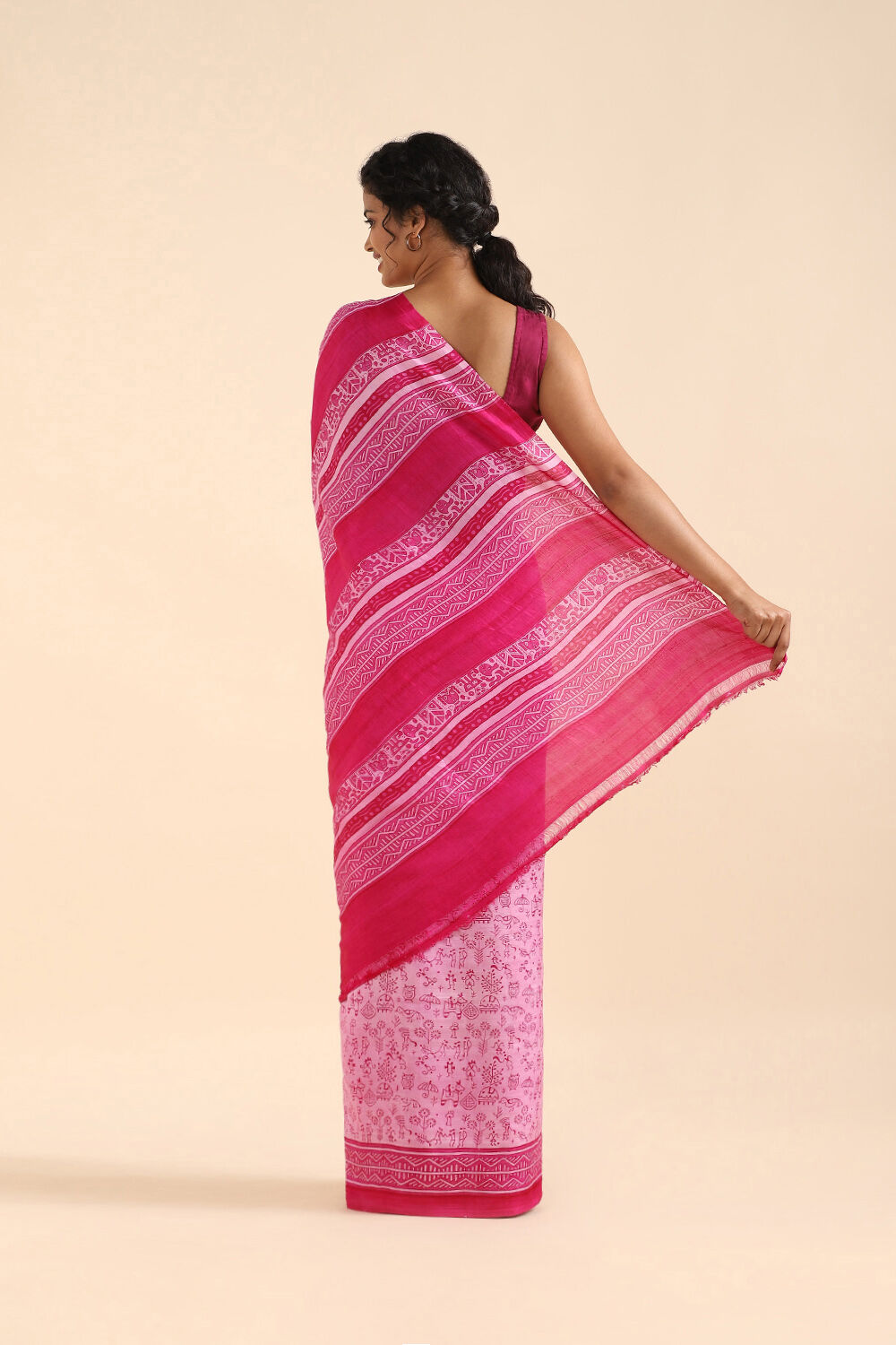 Pink Pure Silk Printed Saree image number null