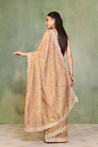 Light Pink Viscose Tissue Embroidered Saree thumbnail image number null