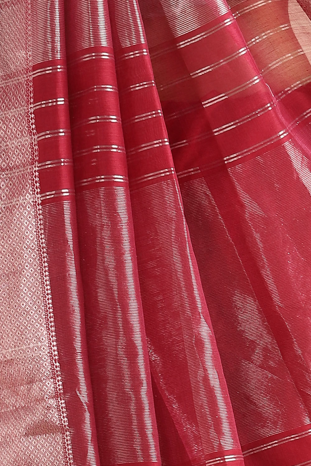 Dark Pink Pure Silk Cotton Maheswari Saree image number null