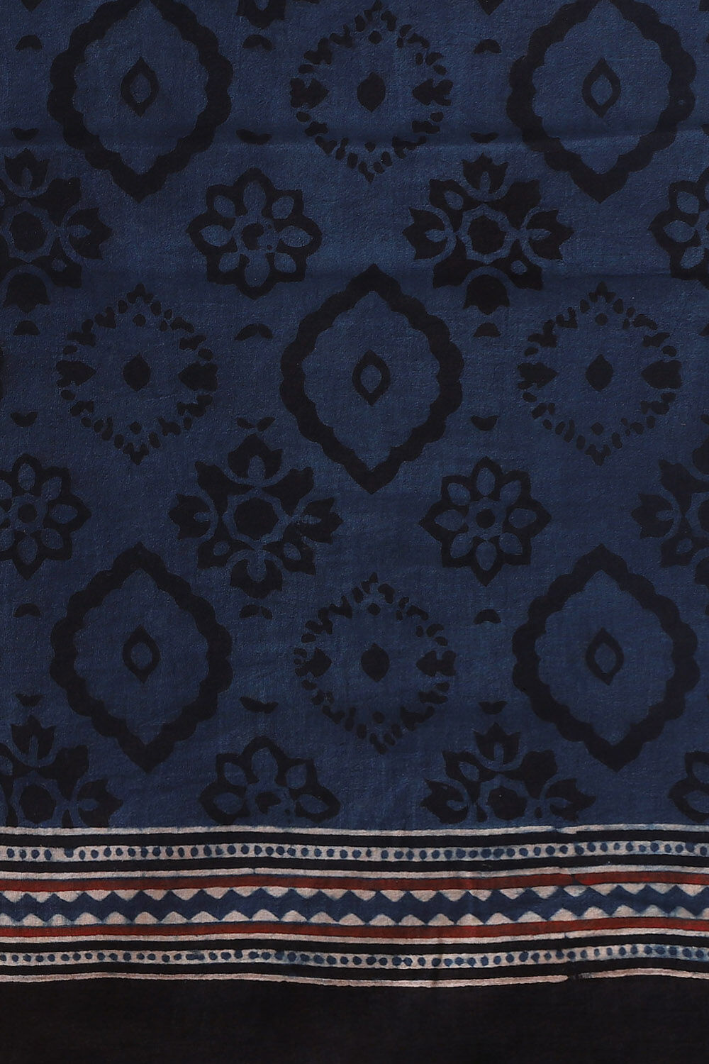 Blue Pure Cotton Ajrakh Printed Saree image number null