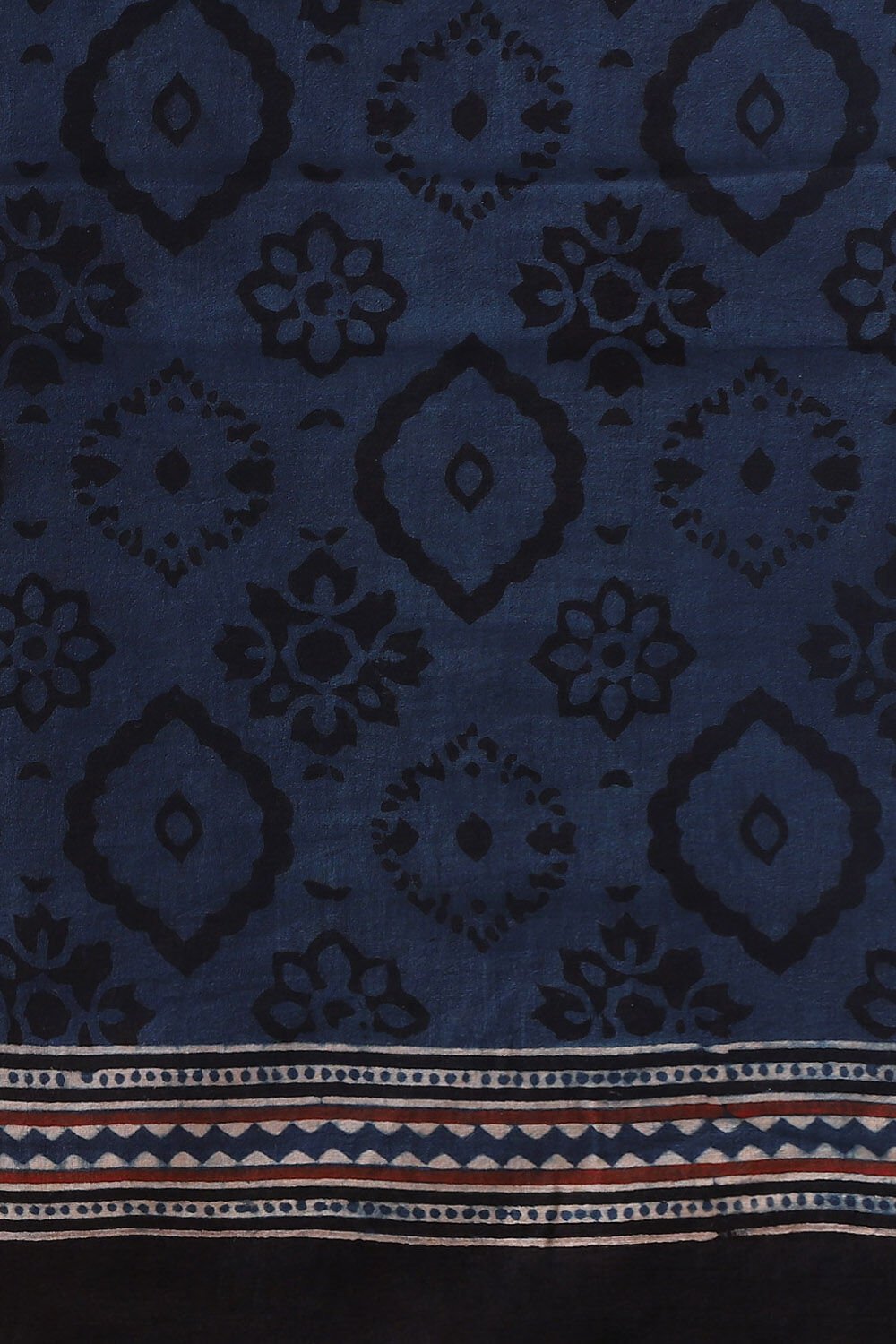 Blue Pure Cotton Ajrakh Printed Saree image number null