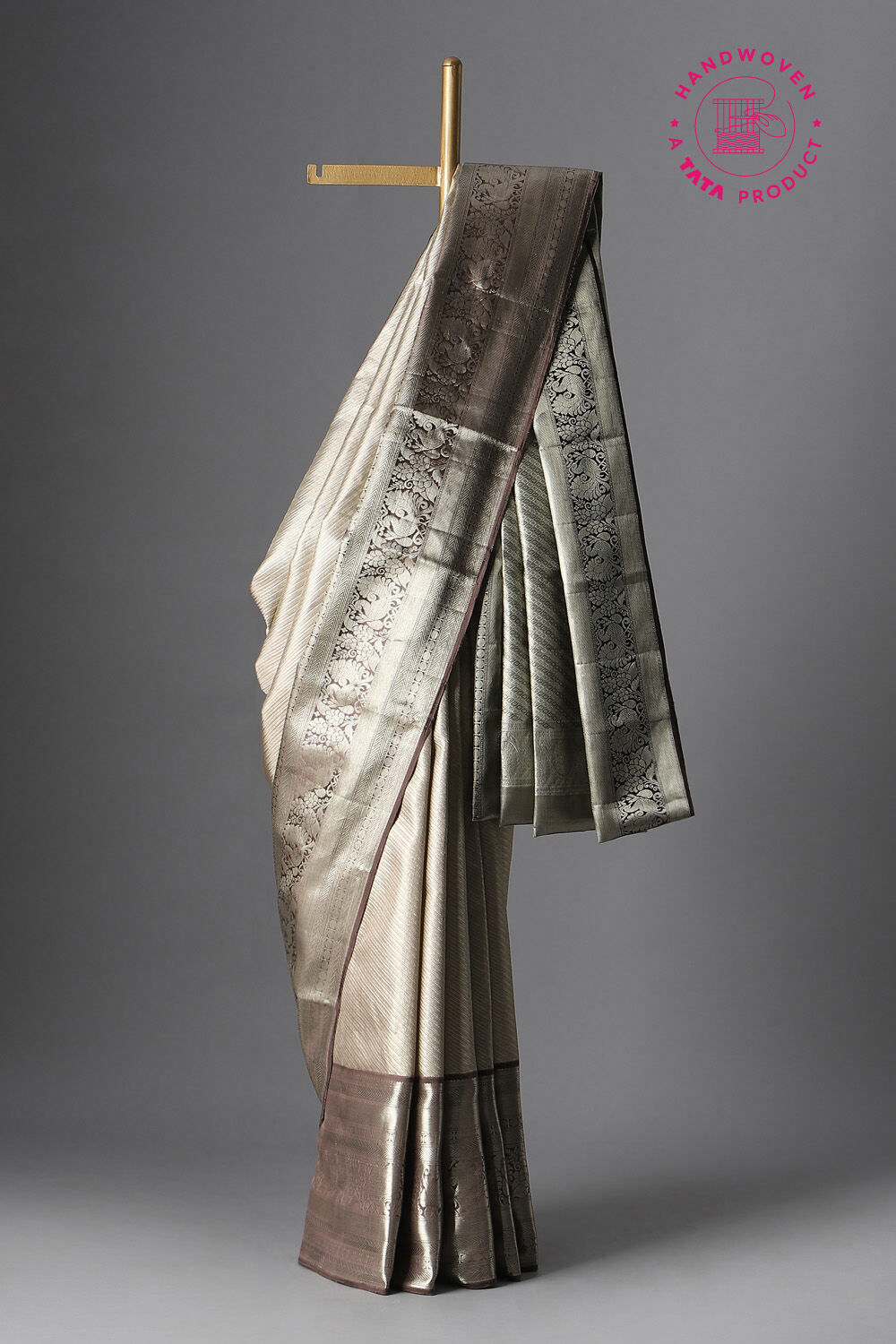 Brown Pure Silk Tissue Kanjivaram Saree image number null