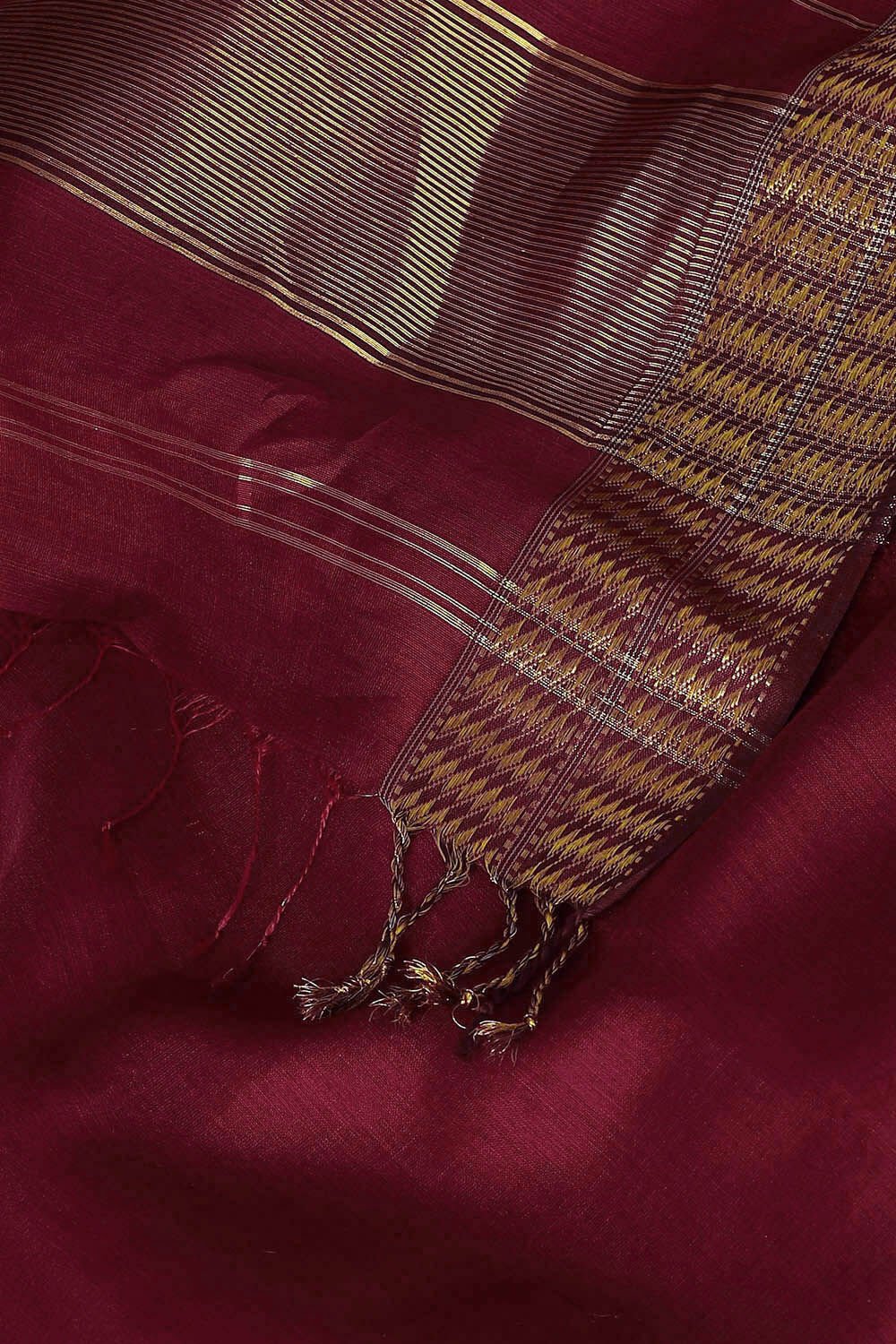 Red Pure Silk Cotton Maheswari Saree image number null