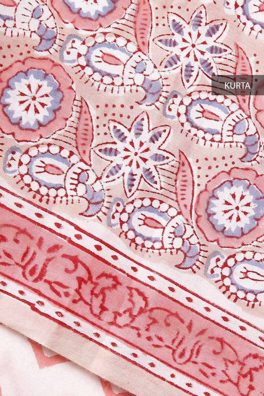 Light Pink Block Printed Cotton Suit image number null