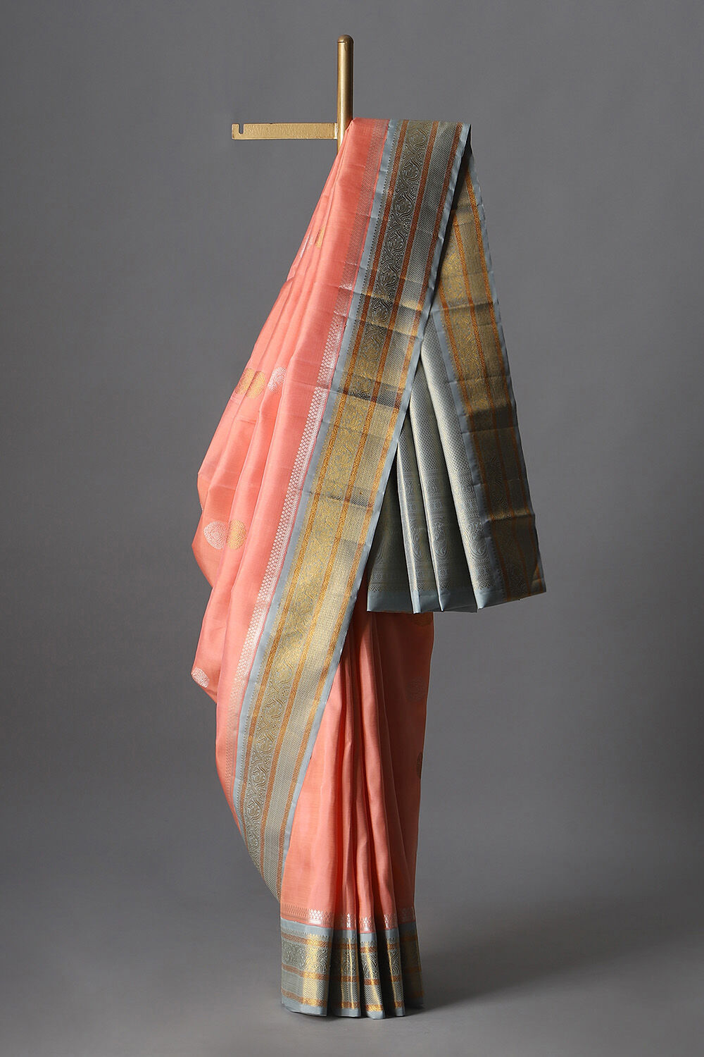 Light Orange Pure Silk Kanjivaram Saree image number null