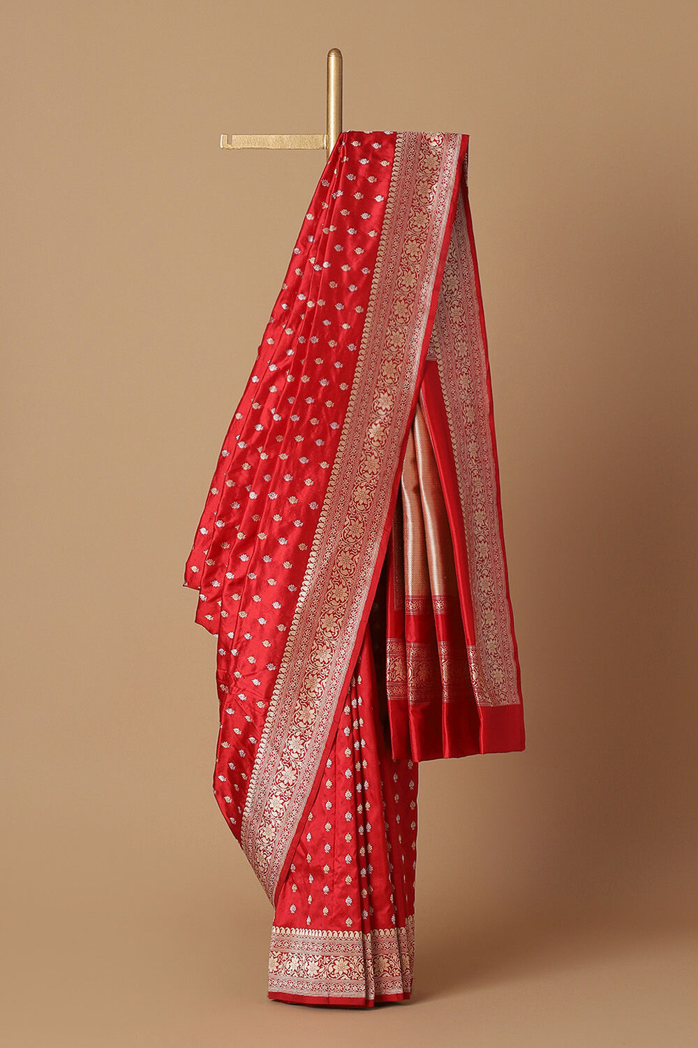 Red Pure Silk Banarasi Saree image number null