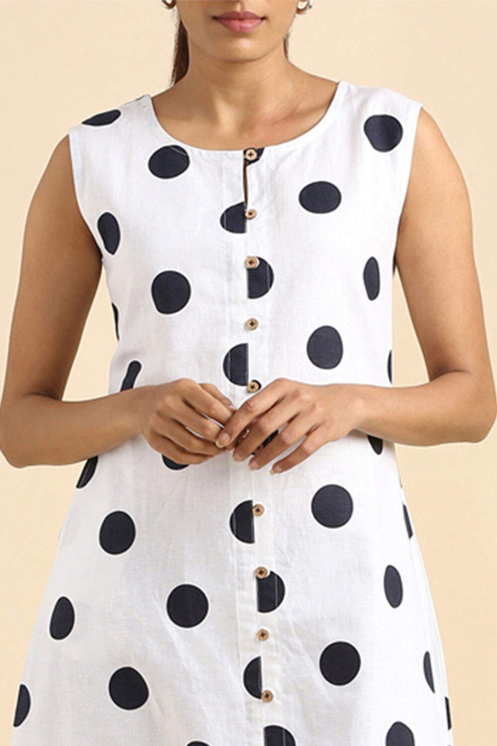 Offwhite Cotton Printed Kurta image number null