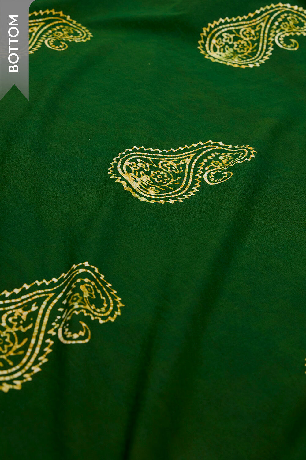Dark Green Batik Pure Cotton Unstitched Suit Set image number null