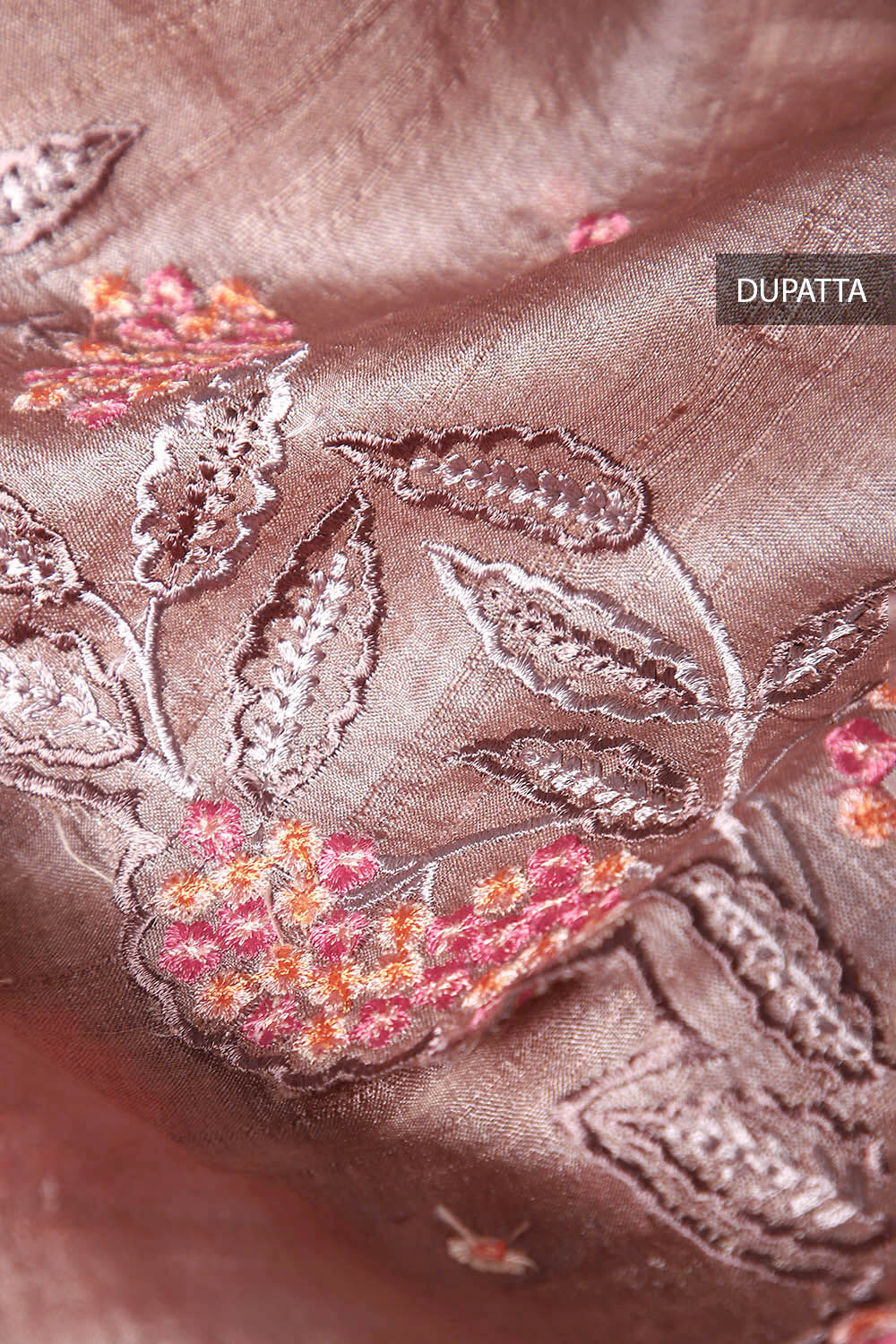 Brown Embroidered Tussar Suit image number null