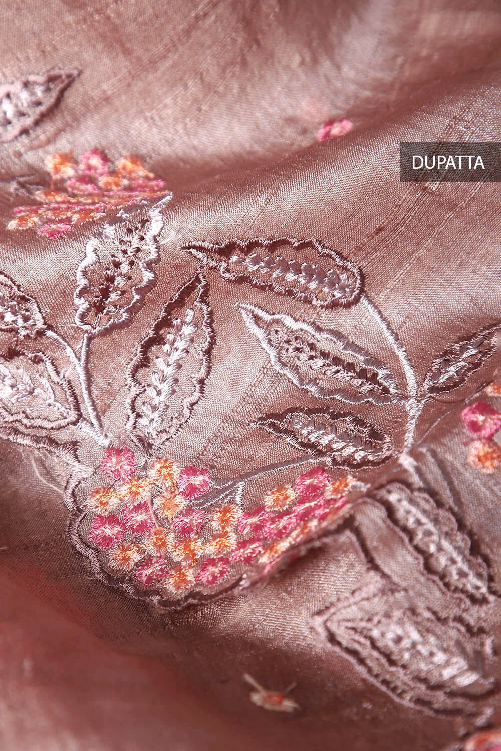 Brown Embroidered Tussar Suit image number null