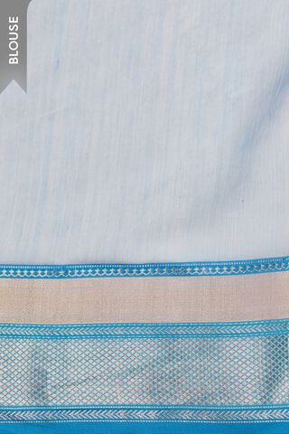 Light Blue Silk Cotton Chanderi Woven Saree thumbnail image number null