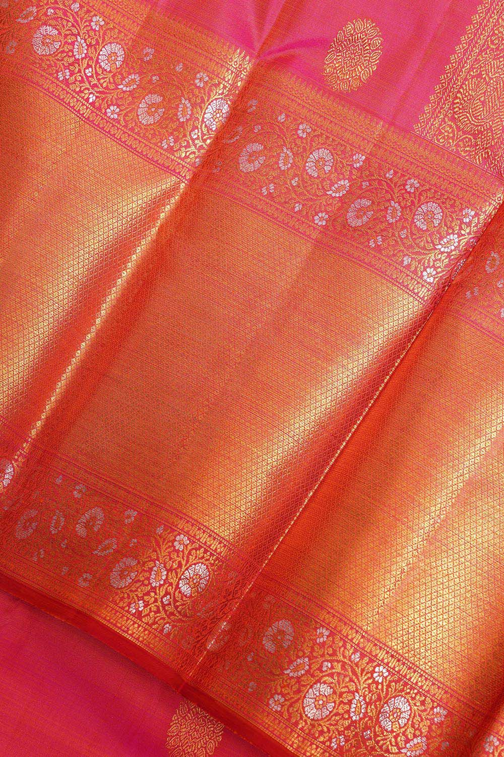 Orange Pure Silk Woven Kanjivaram Saree image number null