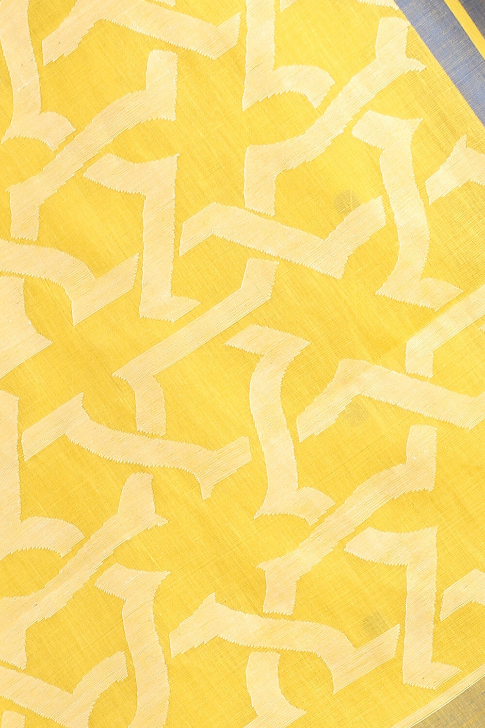 Yellow Pure Khadi Cotton Ponduru Jamdani Saree image number null