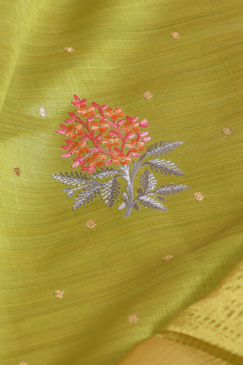 Green Pure Embroidered Saree image number null