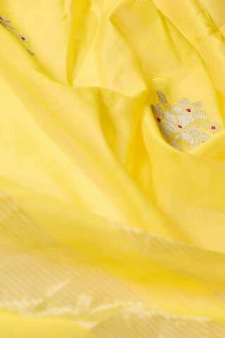 Yellow Woven Pure Silk Cotton Chanderi Saree thumbnail image number null